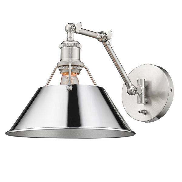 Orwell Pewter and Chrome One-Light Wall Sconce, image 5